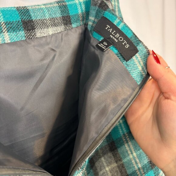 Plaid Wool-Blend Talbots Skirt - Picture 5 of 7